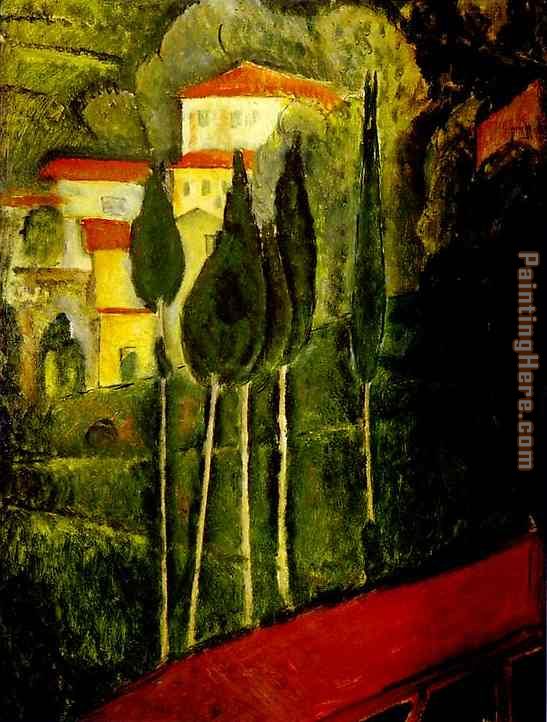 Landscape painting - Amedeo Modigliani Landscape art painting